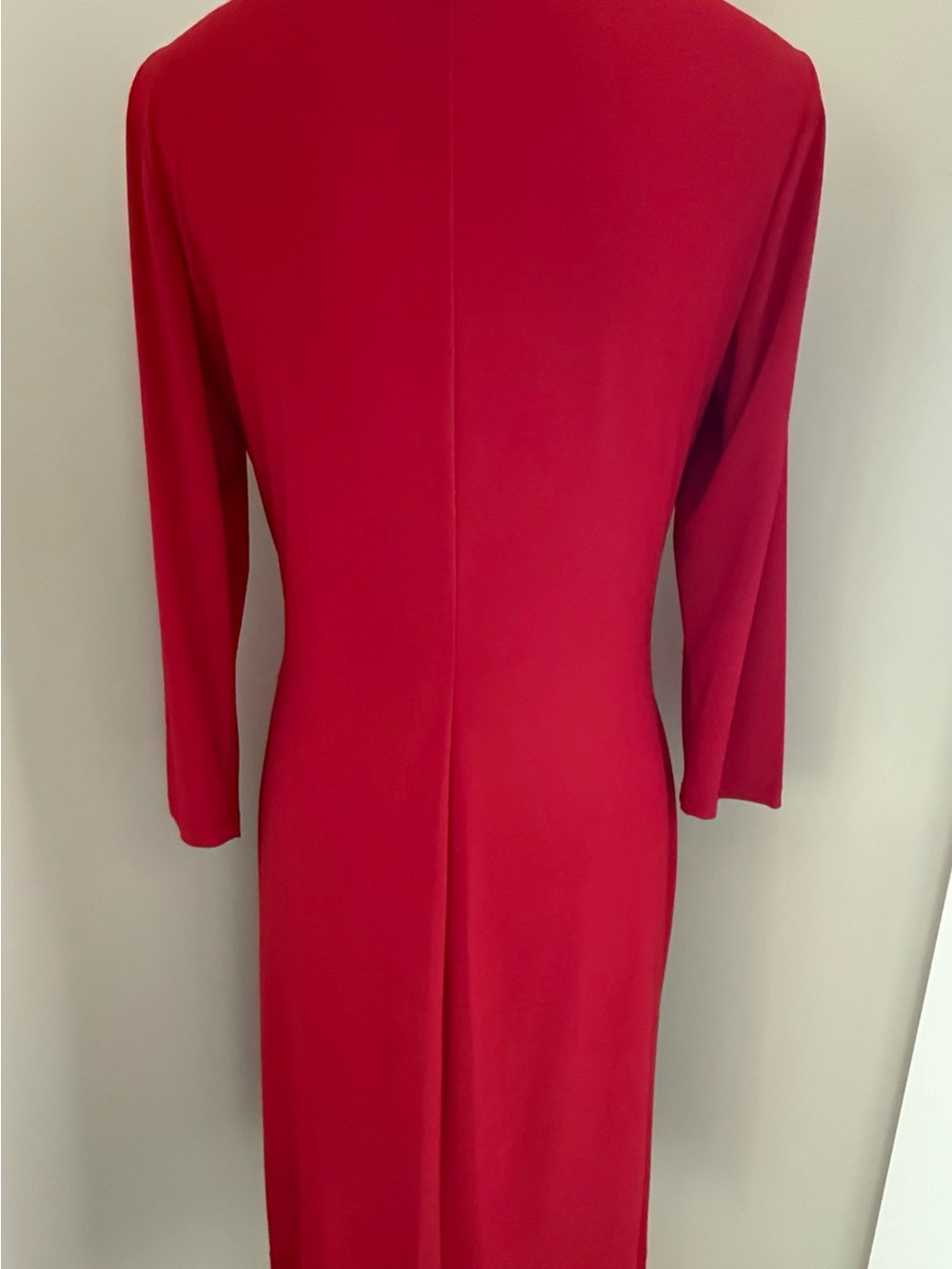 American Living Raspberry-Red Faux-Wrap Ruffle Dress - Picture 4 of 5